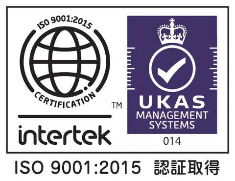 ISO 9001:2015 認証取得（Intertek／UKAS）